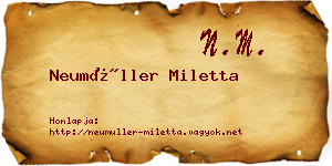 Neumüller Miletta névjegykártya